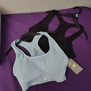New Balance 2 Pc Black and Blue Ombre Sports Bras
